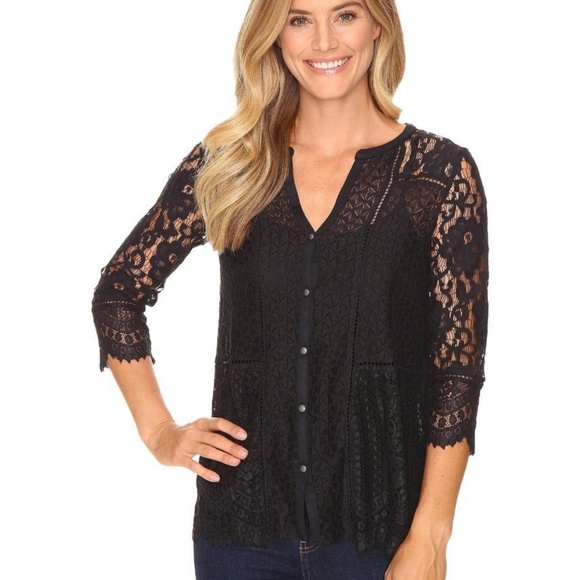 Lucky Brand Tops - NWT Lucky Brand Top Sz M  Black Lace
